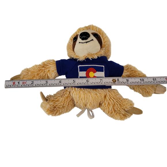 Sloth Plush Stuffed Animal 8" Colorado Flag Shirt Soft Toy Plushy Stuffy - Picture 3 of 16